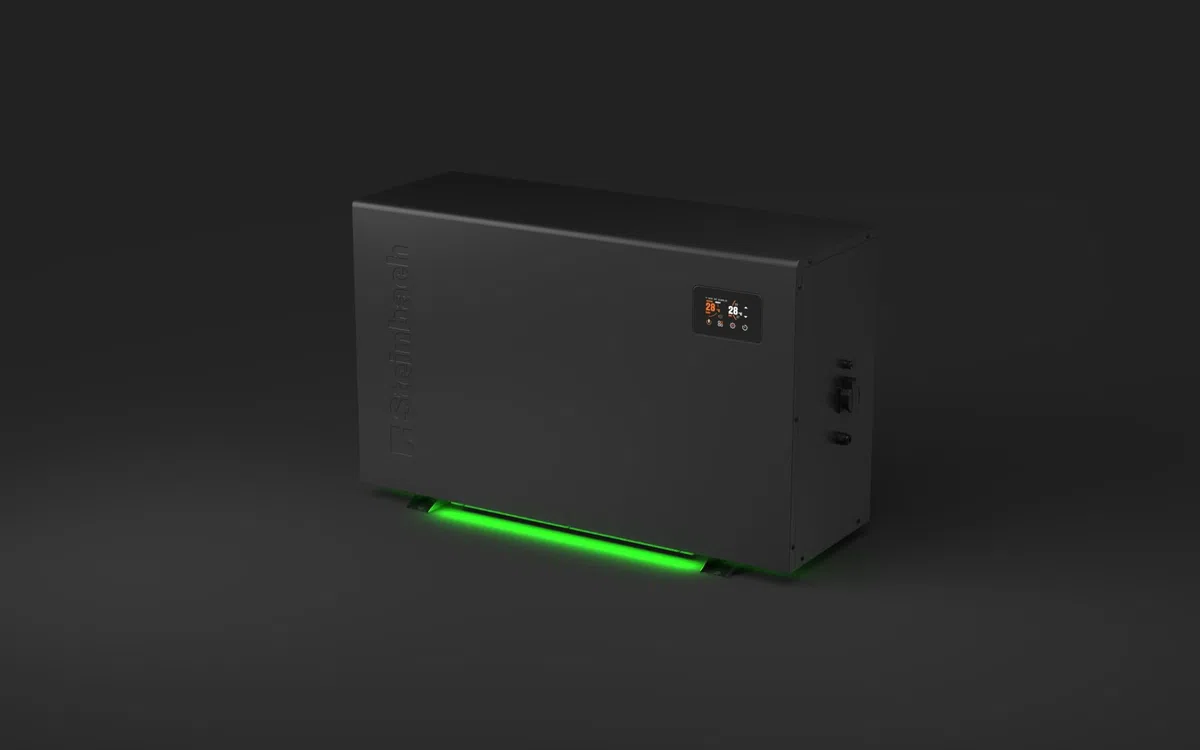 STEINBACH Wärmepumpe Silent 17,5 – 049317Z – Inverter Pool Wärmepumpe bis 70.000 l – Heizleistung 17,5 kW – Heiz- und Kühlfunktion – Touch-Display – WLAN App-Steuerung – effizientes R290-Kältemittel