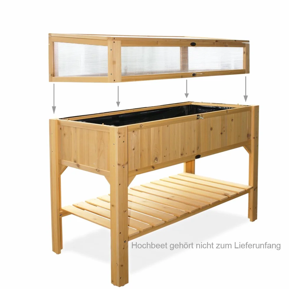 Habau 2855 Frühbeet Aufsatz für Habau Hochbeet, 115 x 53 x 32 cm, Gelb