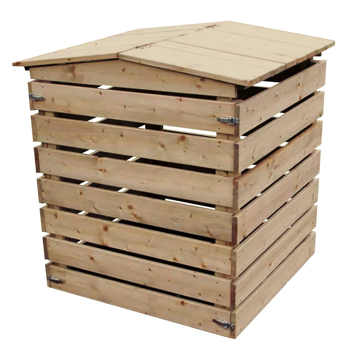 NATIV Holzkomposter 450L für den Garten – Komposter aus imprägniertem Fichtenholz mit Deckel, abnehmbaren Seitenteilen, wetterfester Schnellkomposter 76x75x91 cm für Garten- und Küchenabfälle