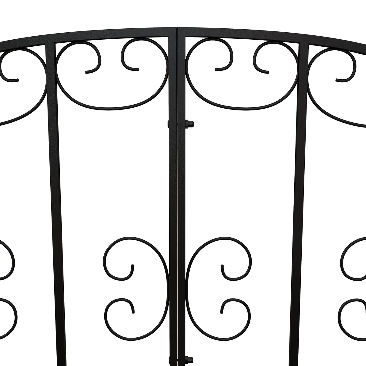 Outsunny Gartenbrücke Stahl 1,19 m Teichbrücke mit Geländer Zierbrücke mit Blumenmuster Dekobrücke bis 120 kg für Balkon, Terrasse, Schwarz
