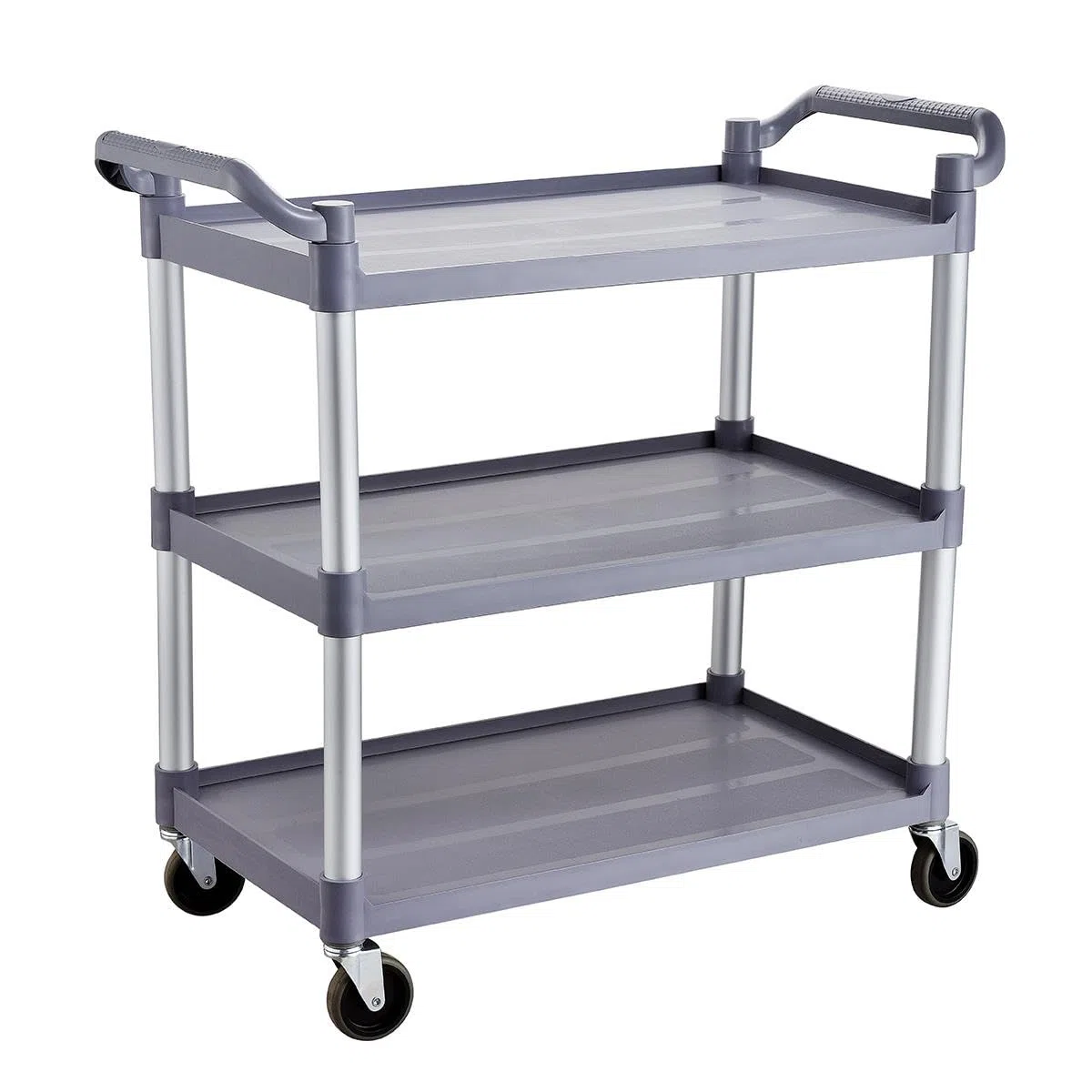 Servierwagen Kunststoff mit Rollen - 3 Böden - Tragfähigkeit 50 kg pro Boden - 102 x 49 x 98 cm - Transportwagen, Küchenwagen, Abräumwagen, Teewagen