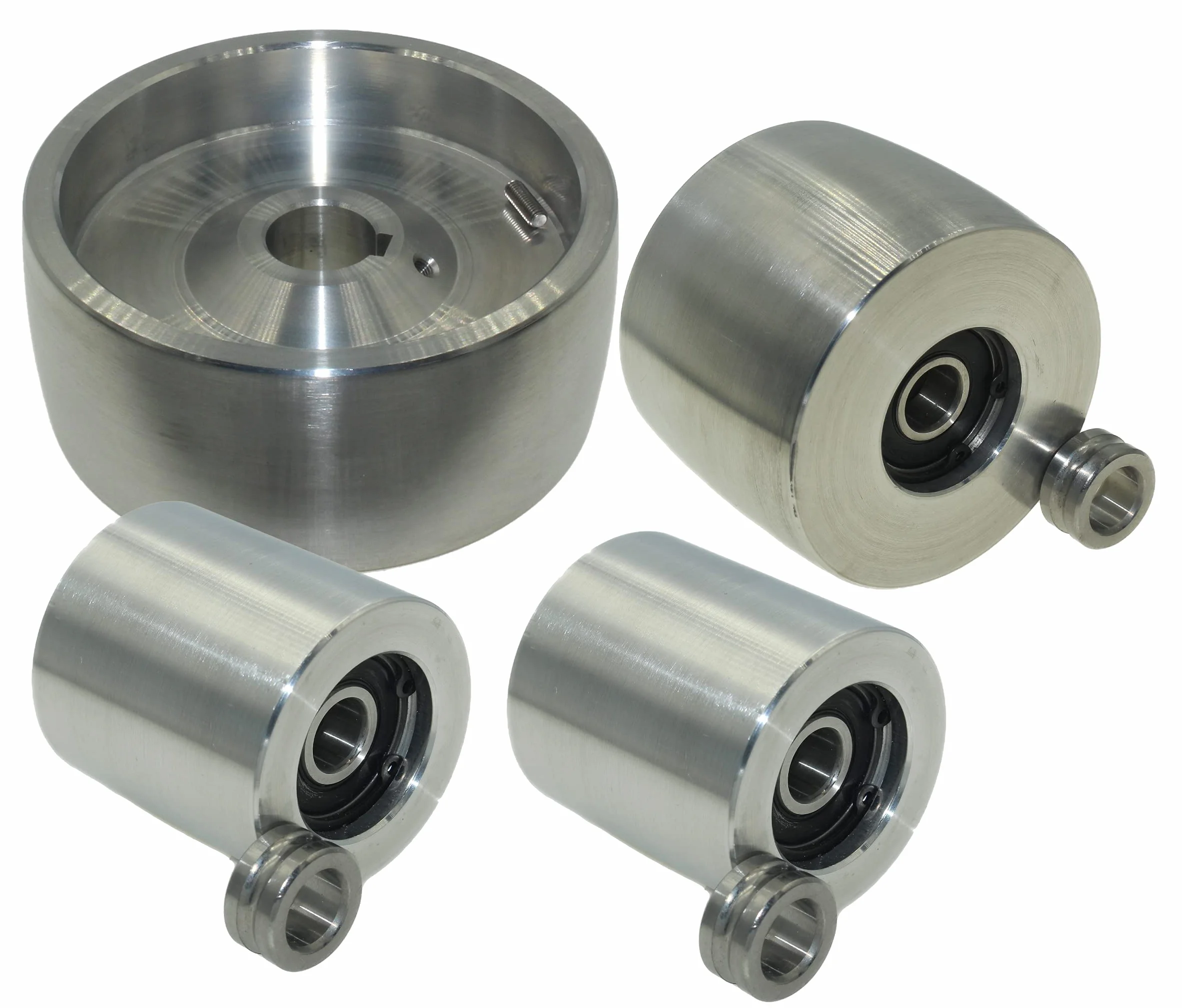 (AL5-24) CNC gefrästes Riemenschleifer Set für Messerschleifer 130 mm Antrieb-24 mm Schaft 75 mm Spur 50 mm Idler