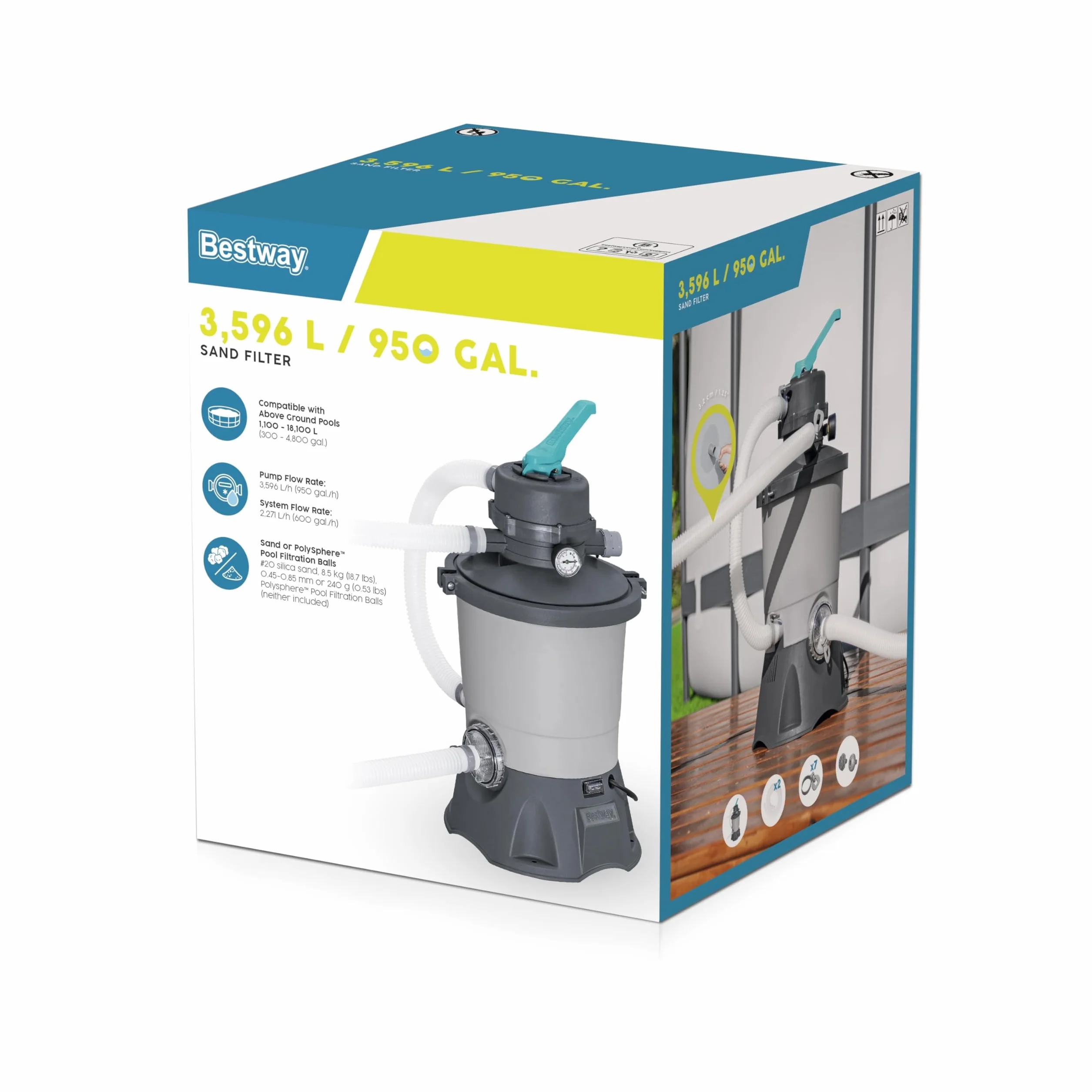 Bestway 58515-7 Sandfilterpumpe 3596 L, grau