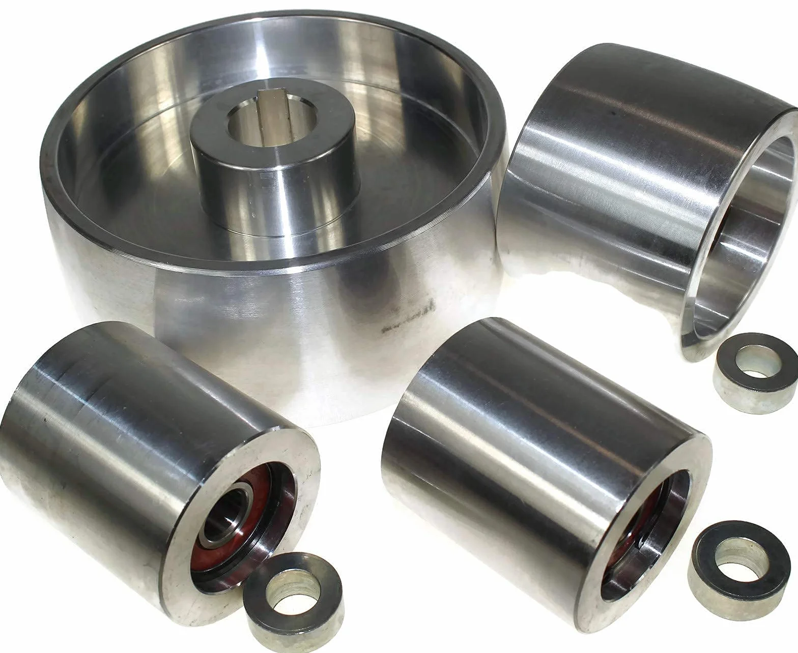(AL5-24) CNC gefrästes Riemenschleifer Set für Messerschleifer 130 mm Antrieb-24 mm Schaft 75 mm Spur 50 mm Idler