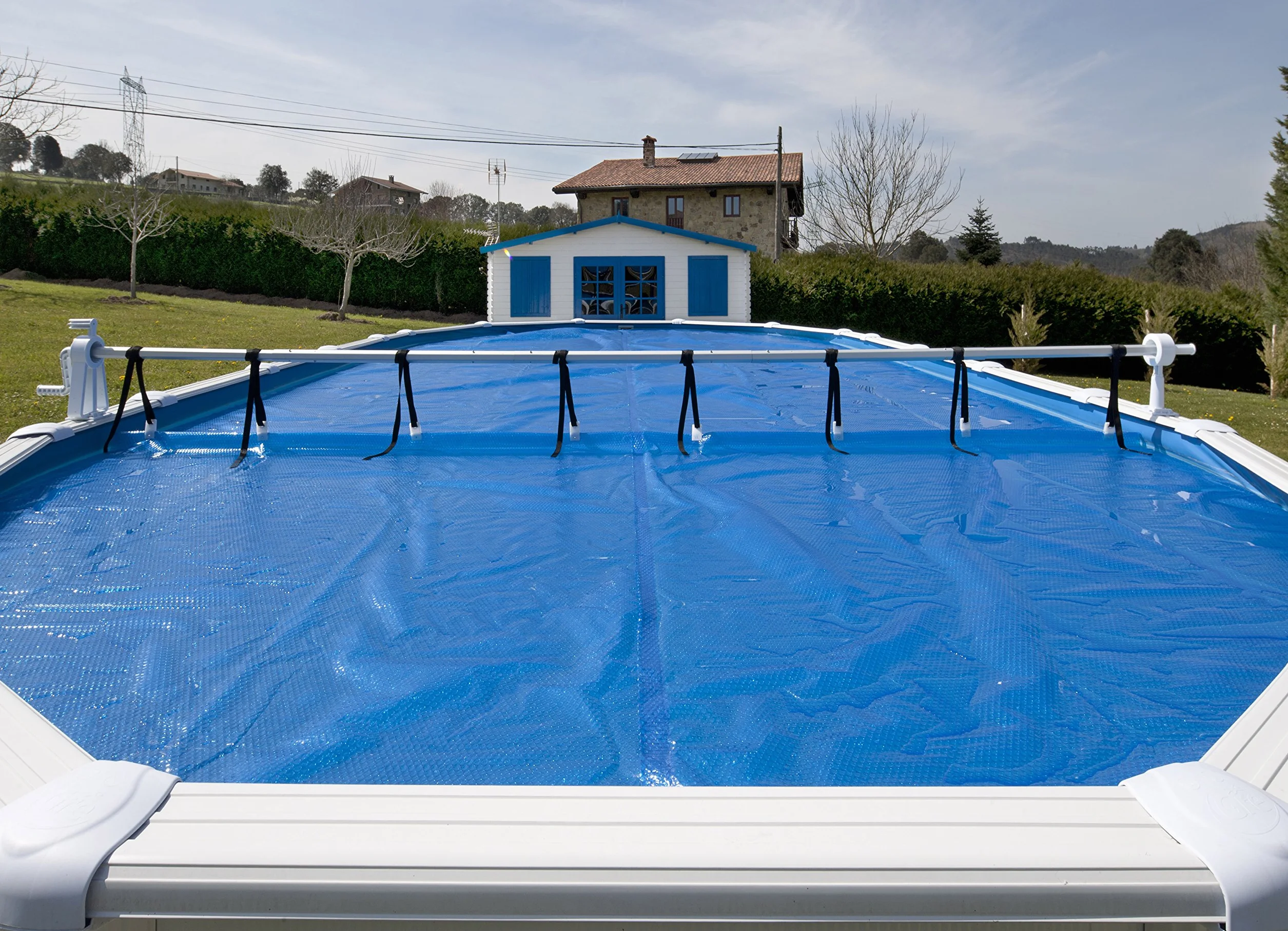 Gre 40135 - Teleskopischer Aufroller für aufgestellte Pools, maximale Breite 6 m, Aluminium