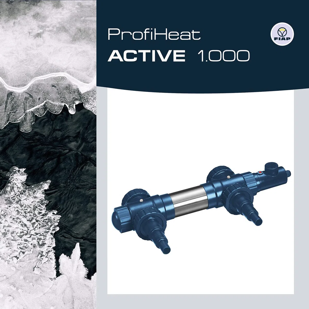 FIAP ProfiHeat Active 1.000 Teichheizer Edelstahl Thermostat Eisfreihalter 1 kW max. Teichgröße 5 m³