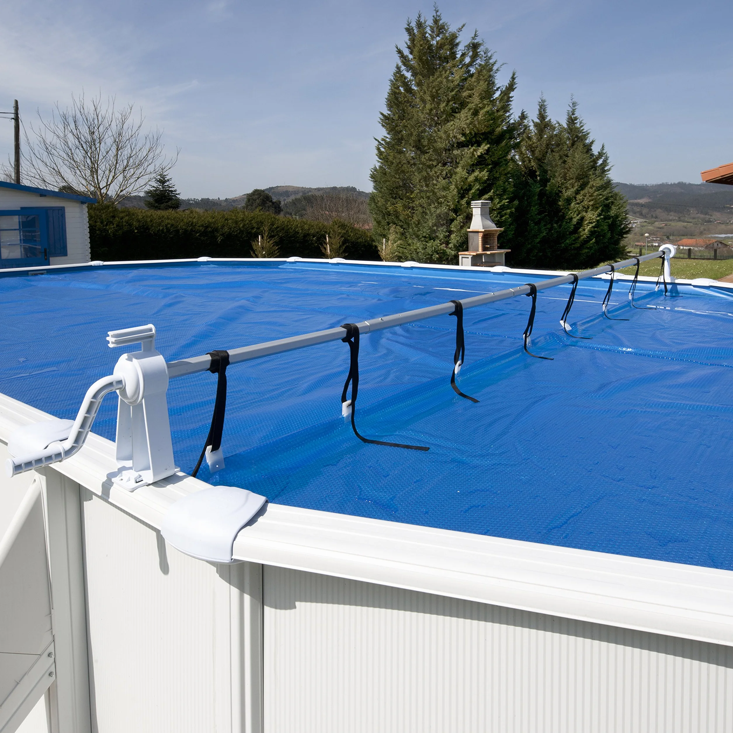 Gre 40135 - Teleskopischer Aufroller für aufgestellte Pools, maximale Breite 6 m, Aluminium