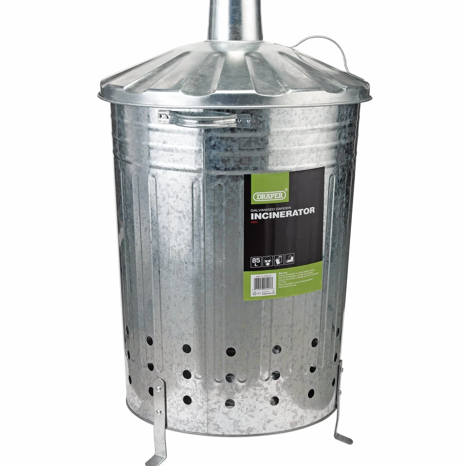 Draper 53253 Verbrennungsanlage für den Garten, verzinkt, 85 l
