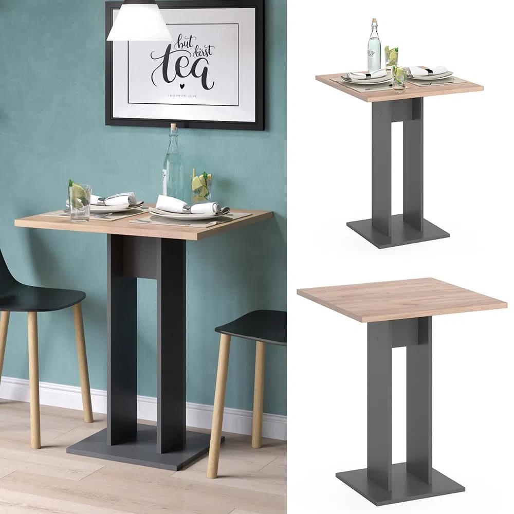 Vicco Esstisch Repose, Anthrazit, 65 x 65 cm, geeignet als platzsparender Einzeltisch für kleine Räume