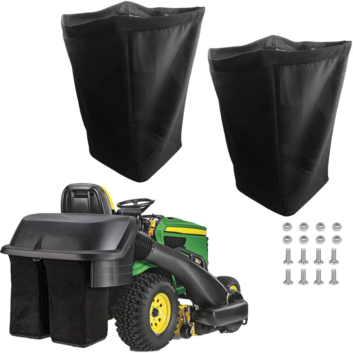 2 Set AM122416 Grasbeutel, kompatibel mit John Deere AM101602 Grasbeutel, passend für Serie 100 L110 X110 125 D100 LA120 Z225 und mehr