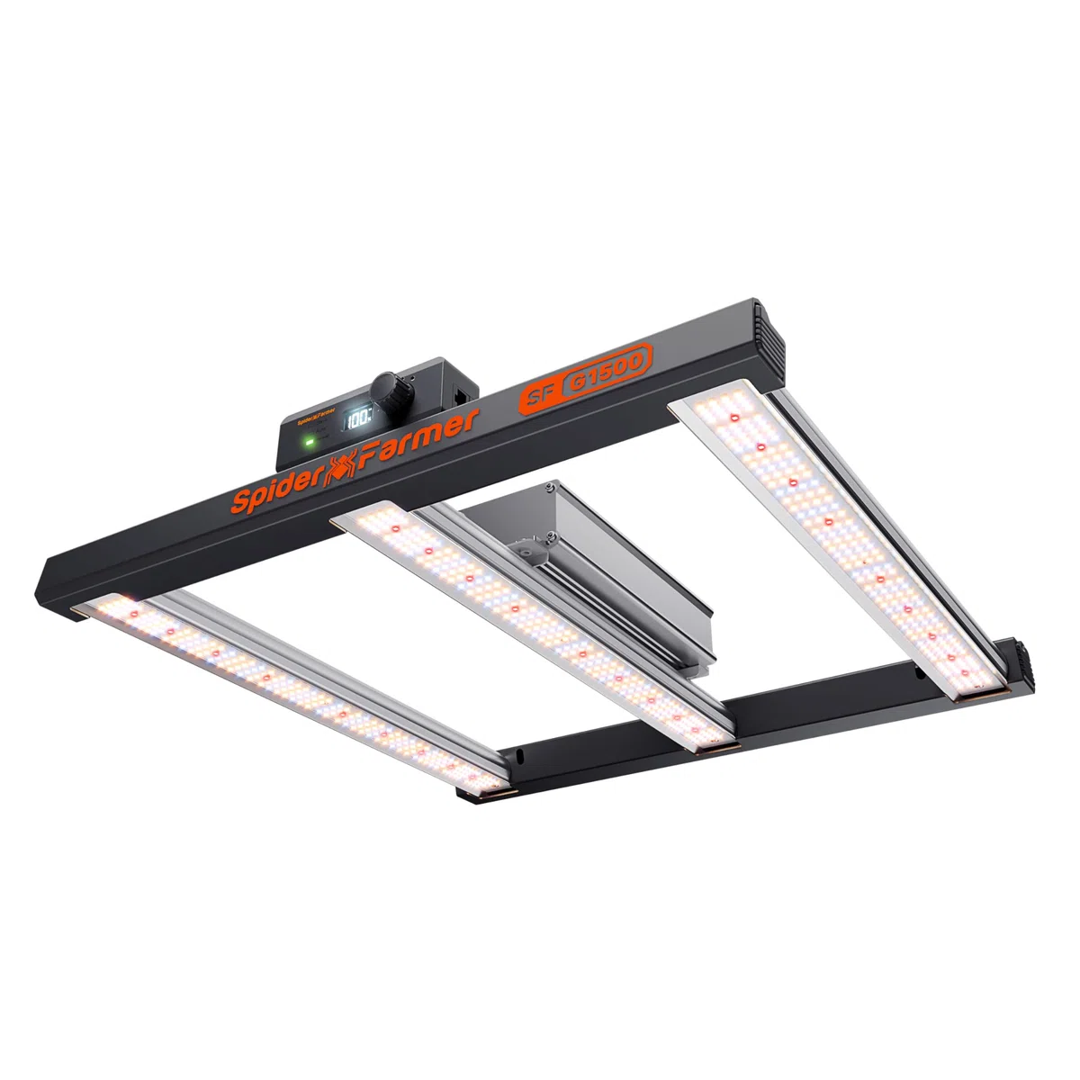 Spider Farmer Cost-Effective G1500 LED Grow Lampe 150W 60x60CM, Smarte APP Steuerung LED Pflanzenlampe,Bridgelux Dioden Vollspektrum Dimmbar Grow Light Wachstumslampe für Gemüse Blume