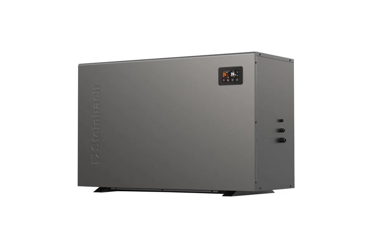 STEINBACH Wärmepumpe Silent 17,5 – 049317Z – Inverter Pool Wärmepumpe bis 70.000 l – Heizleistung 17,5 kW – Heiz- und Kühlfunktion – Touch-Display – WLAN App-Steuerung – effizientes R290-Kältemittel