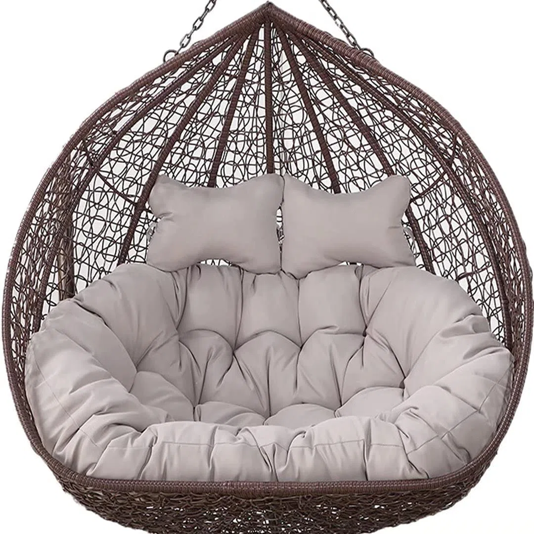Hängematte Schaukel Stuhl Kissen-Doppelsitzer Eier Stuhl Kissen Nur, wasserdichte 2-Sitzer Kissen für hängenden Korb Stuhl, grau, waschbare Abdeckung