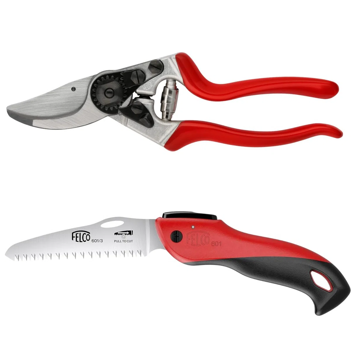 FELCO Set mit Gartenschere FELCO 8 und Klappsäge 601, Essentielle Werkzeuge für präzise Gartenarbeit und Rebschnitt