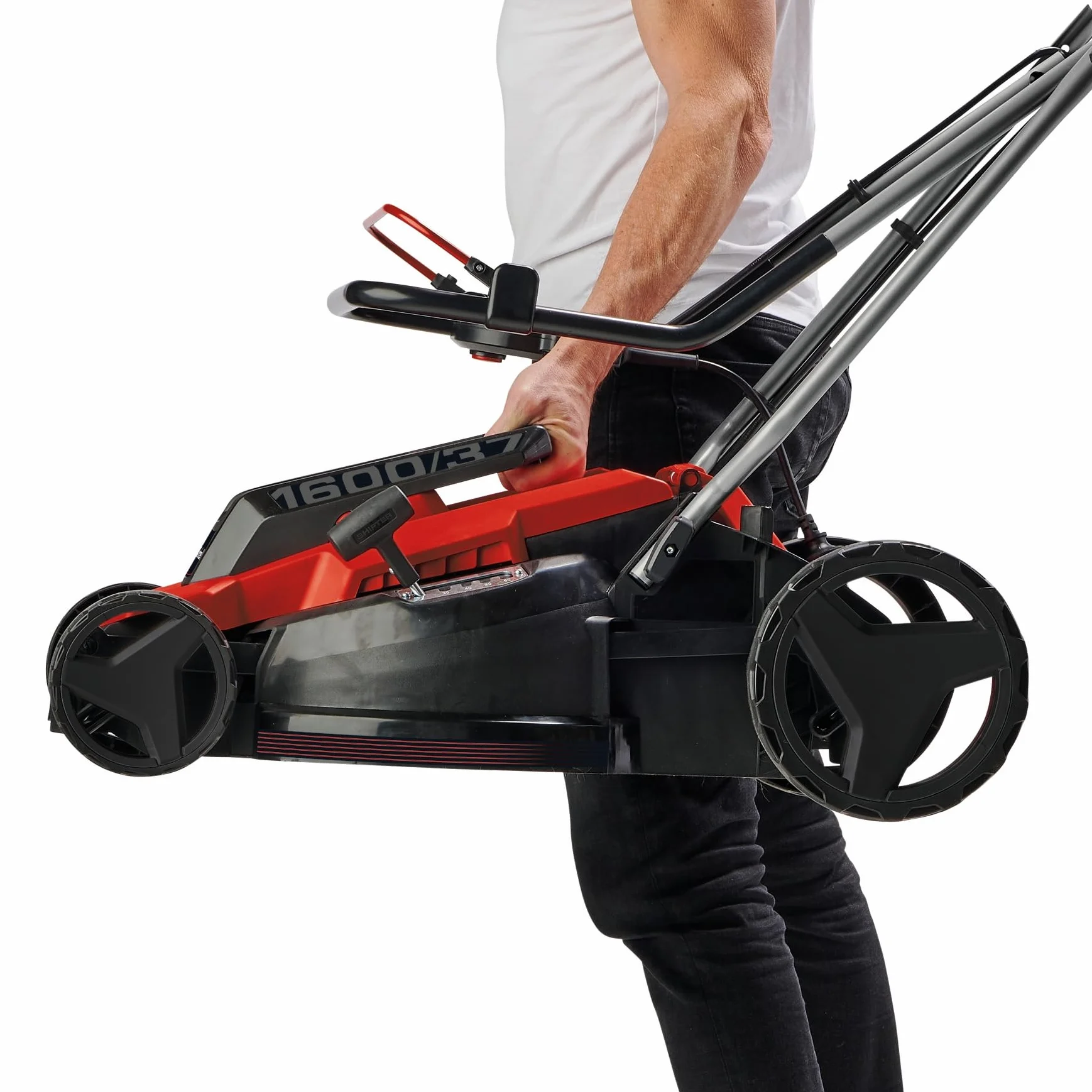 Einhell Elektro-Rasenmäher GC-EM 1600/37 (1.600 W, 37 cm Schnittbreite, bis 700 m², 38 L Fangkorb, zentrale Schnitthöhenverstellung mit 20-60 mm Schnitthöhe)