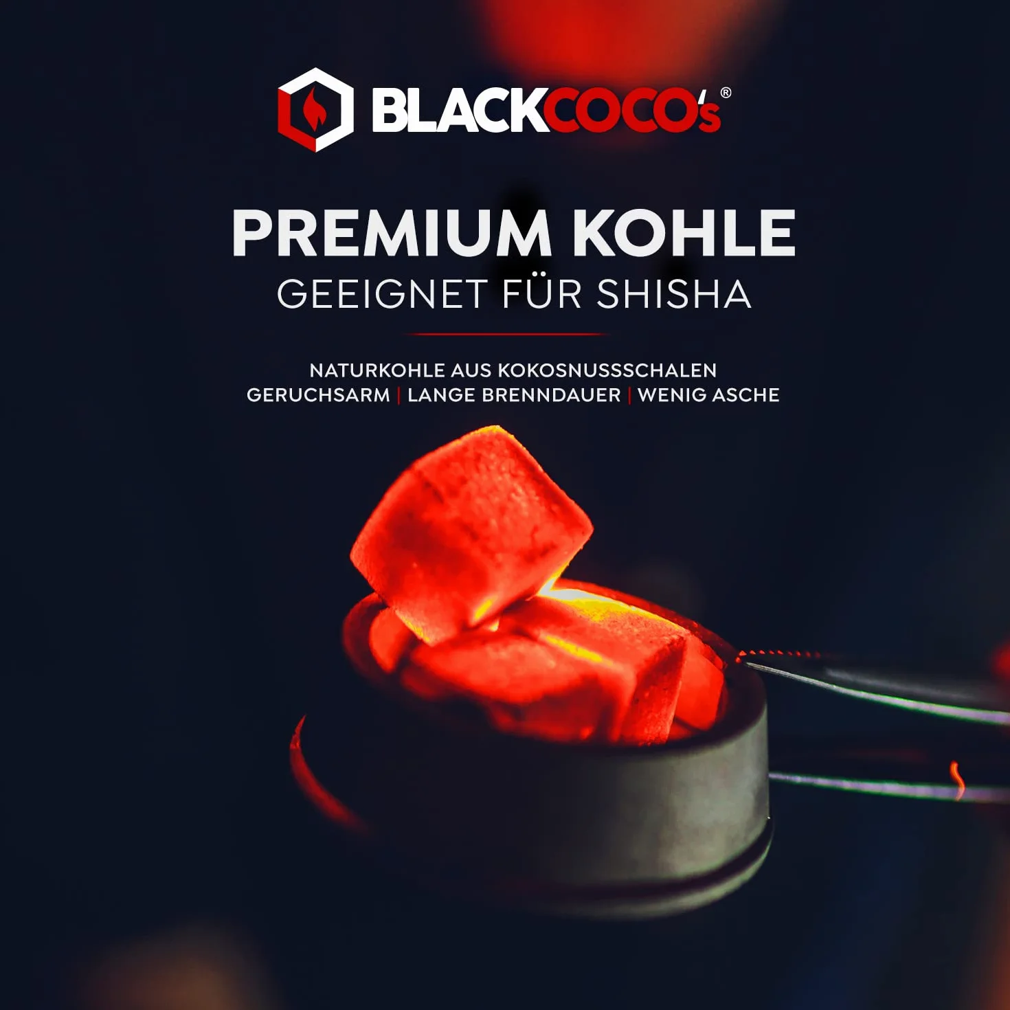 BLACKCOCO’s Shisha Kohle 20 kg – Premium Kokoskohle Naturkohle für Shisha & Grill – Cocos Grillkohle mit Langer Brenndauer – ohne Zusätze - CUBES26
