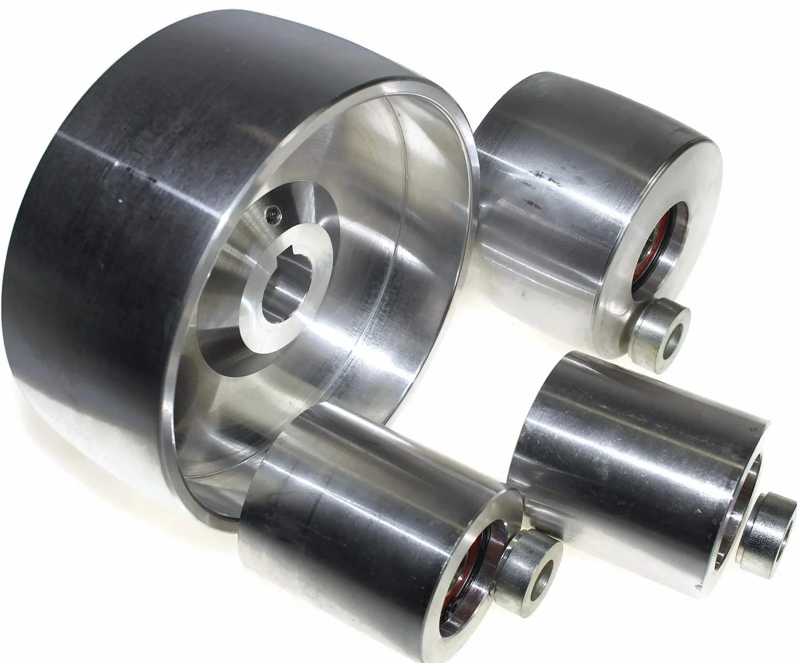 (AL5-24) CNC gefrästes Riemenschleifer Set für Messerschleifer 130 mm Antrieb-24 mm Schaft 75 mm Spur 50 mm Idler