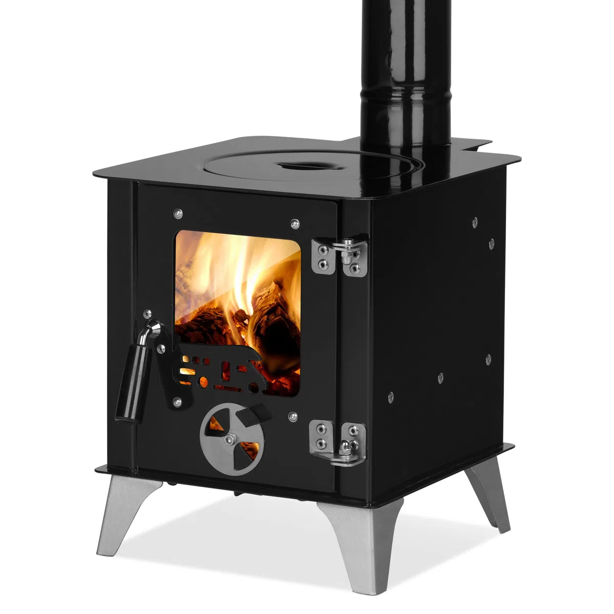 Outdoor-Ofen TINY mit Herdplatte, Zeltofen, Gartenofen & Camping