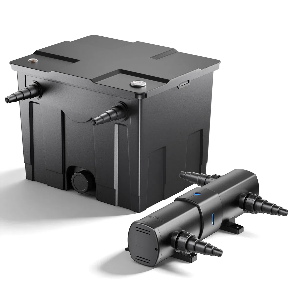 Wiltec CBF-350 Teichfilter bis 12000 L Durchlauffilter CUV-218 UVC Klärer 18 Watt