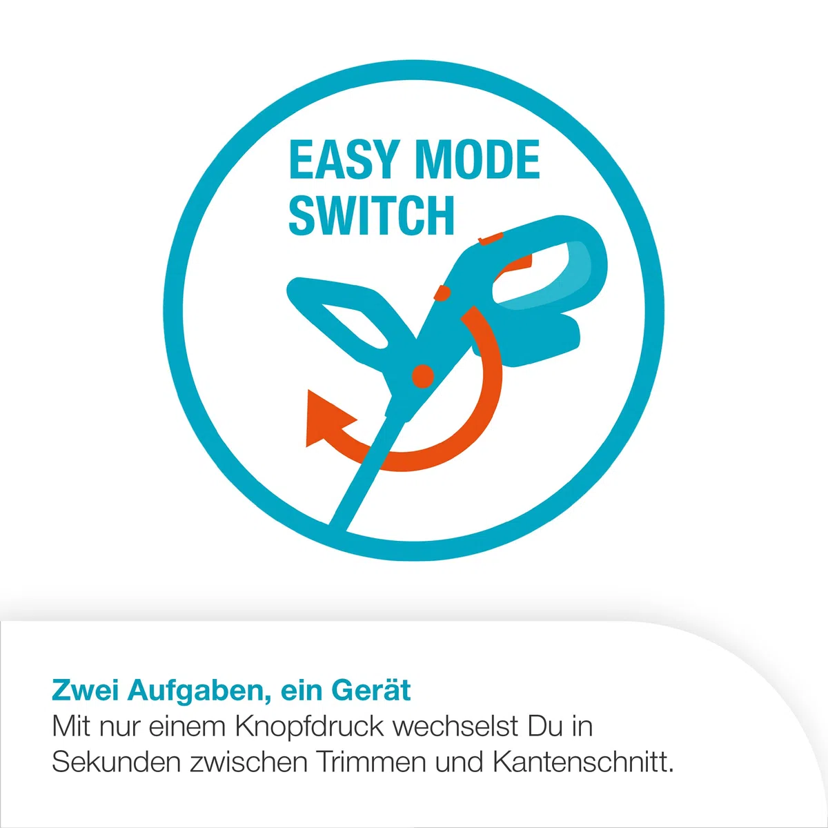 Gardena Akku-Rasentrimmer EasyTrim 25/18V P4A Solo: Leichtgewicht, Kantenschnitt, Teleskopgriff, Ergonomisch, Kabellos (14704-55)