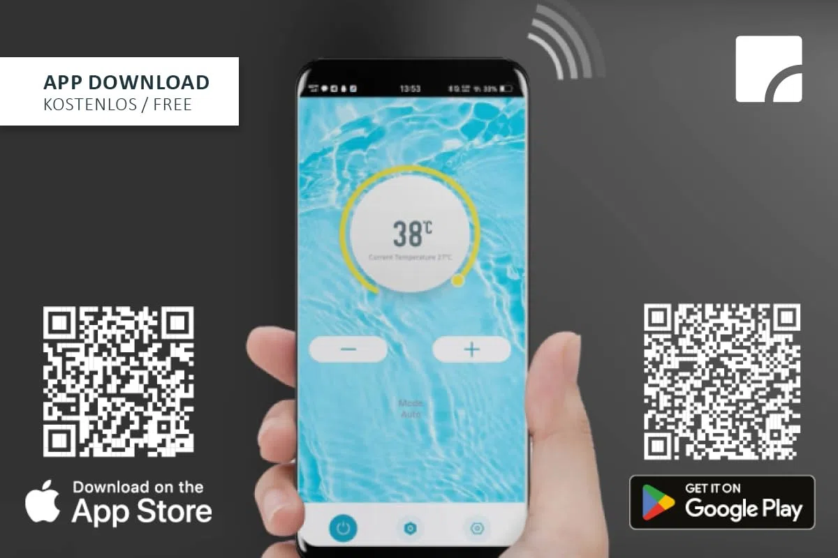 STEINBACH Wärmepumpe Silent Mini – 049310 – Inverter Wärmepumpe für Pools bis 20.000 l – Heizleistung 4.000 W, Besonders leiser Betrieb und effizient Dank Inverter-Technologie, Kabelgebunden