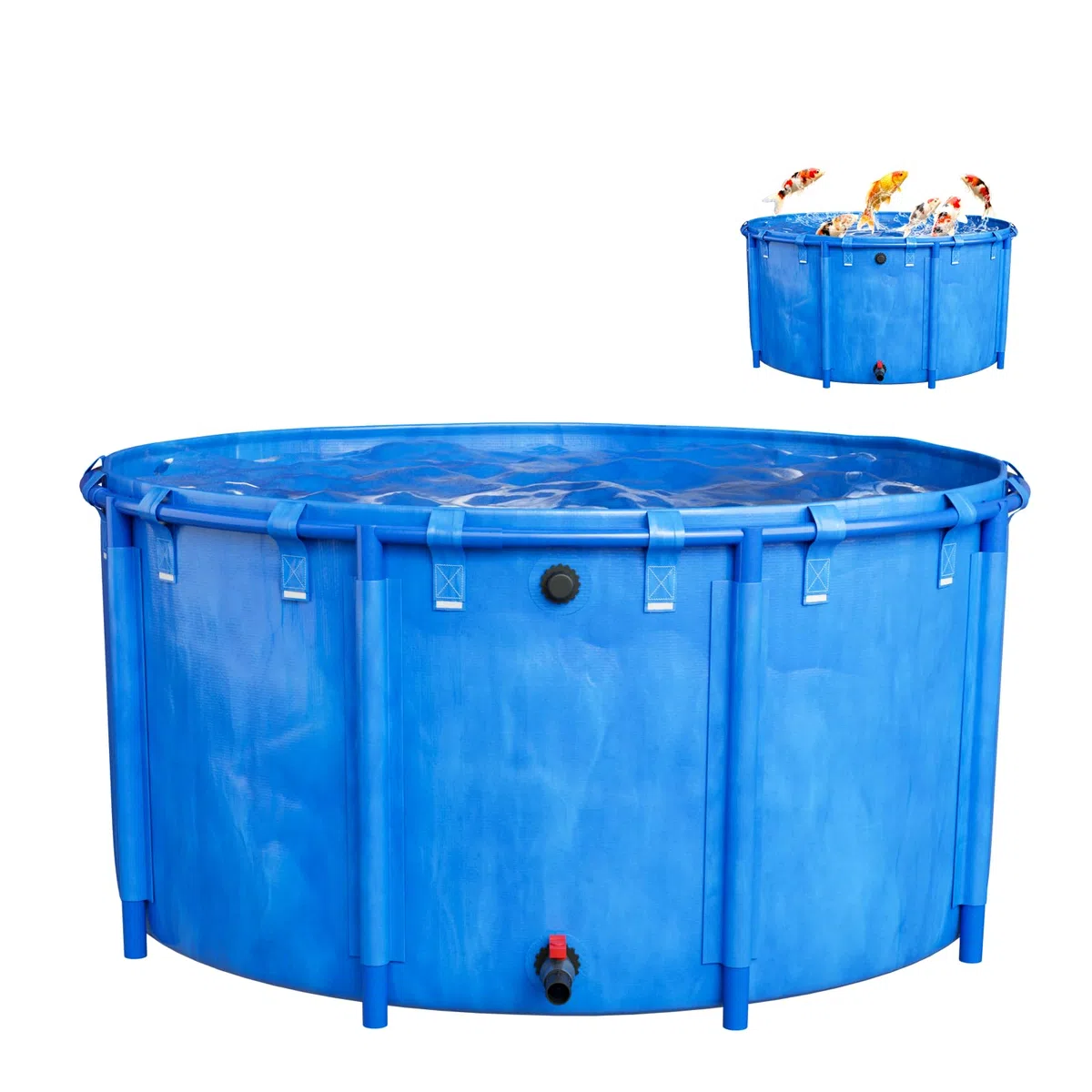 Koi Bowl Faltbecken, Segeltuch-Fischteich-Pool, Tragbar, Faltbar PVC-Planenbecken teichbecken 3700L für innen und außen, für Die Wasserspeicherung, Fischzucht,Garnelenzucht,Hydroponische
