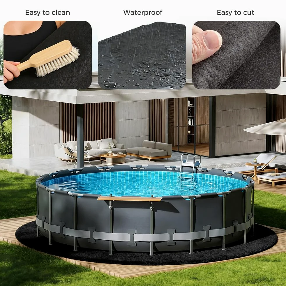 Pool Unterlage, 4M Poolunterlage, Poolmatten Schutzboden, Extra Dicke Bodenschutzplane, Bodenplane für Pools, Whirlpool Matte für Verlängert die Lebensdauer der Auskleidung
