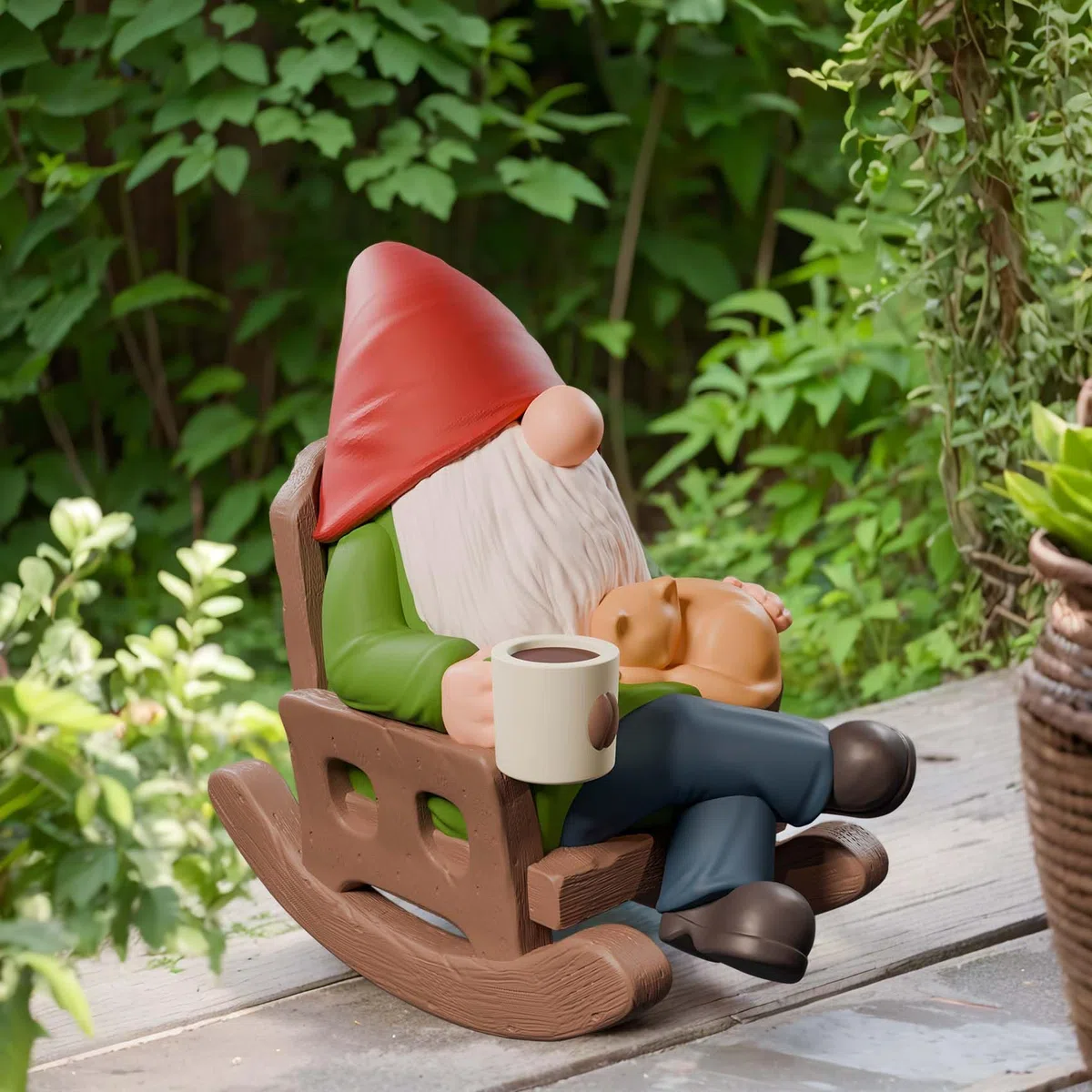 Gartenzwerge, Dekoration für den Garten, Schaukelstuhl, Gartenzwerge, Ornament für drinnen und draußen, Zuhause, Terrasse, Hof, Rasen, Ourside