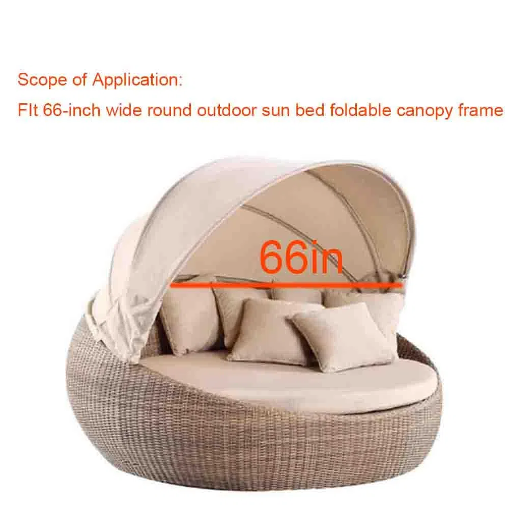 Rundes Ersatzdach Für Sonneninsel, Sonneninsel Outdoors Wetterfest,abdeckung Gartenmöbel, Obere Abdeckung, Kompatibel Mit Rundem Tagesbett-Beige