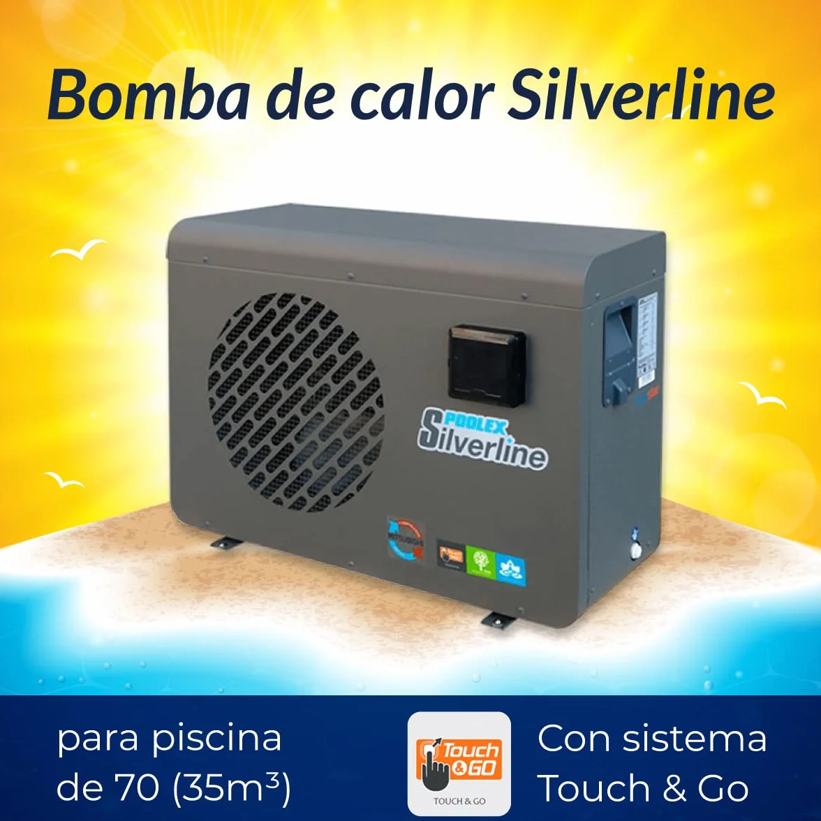 POOLEX Silverline 70 Wärmepumpe, Grau