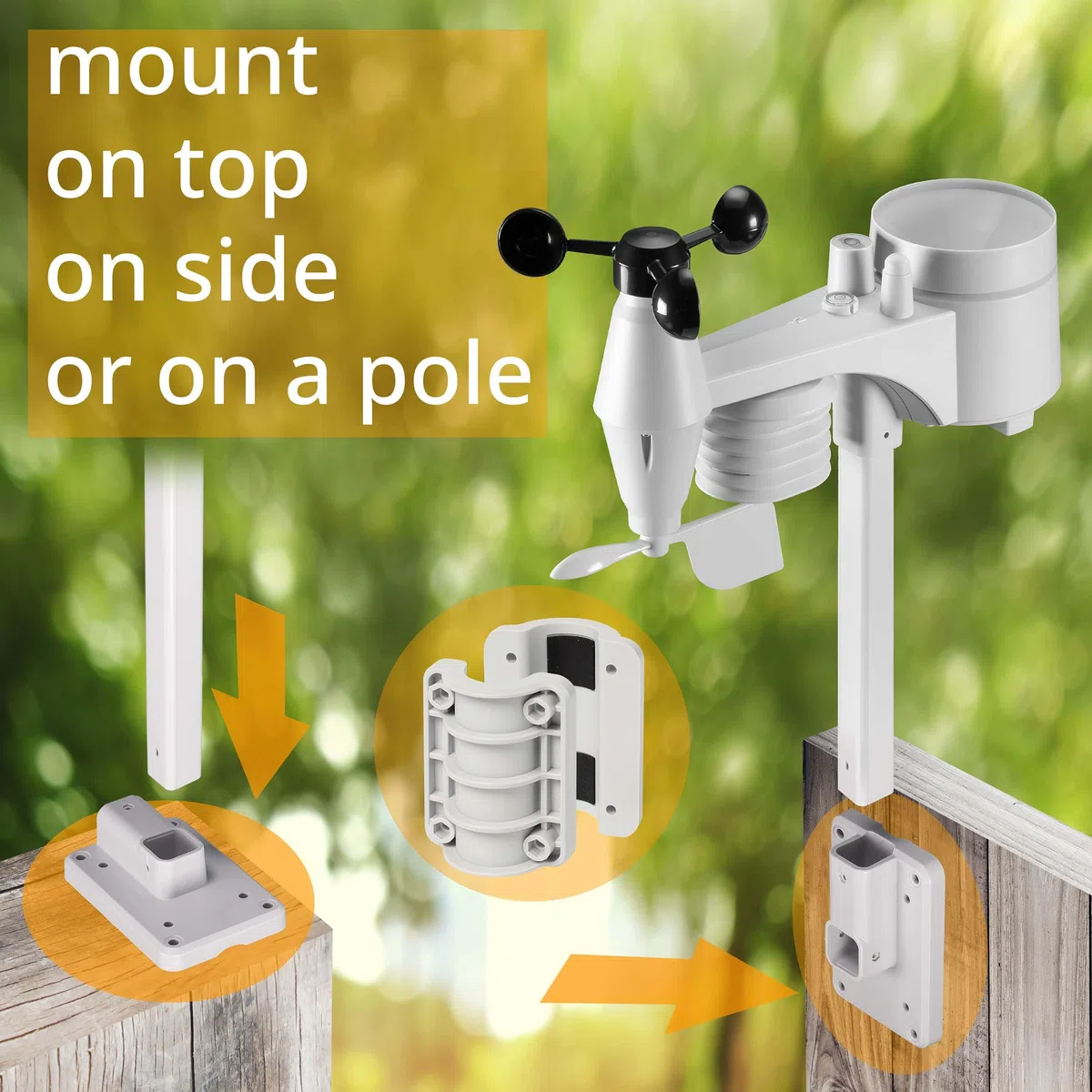 Bresser 7002586 Wetterstation Funk mit Aussensensor ClearView Wettercenter mit WLAN und 7-in-1 Profi-Sensor für Wind, Luftfeuchtigkeit, Temperatur, Niederschlag, UV-Level und Lichtintensität, Schwarz