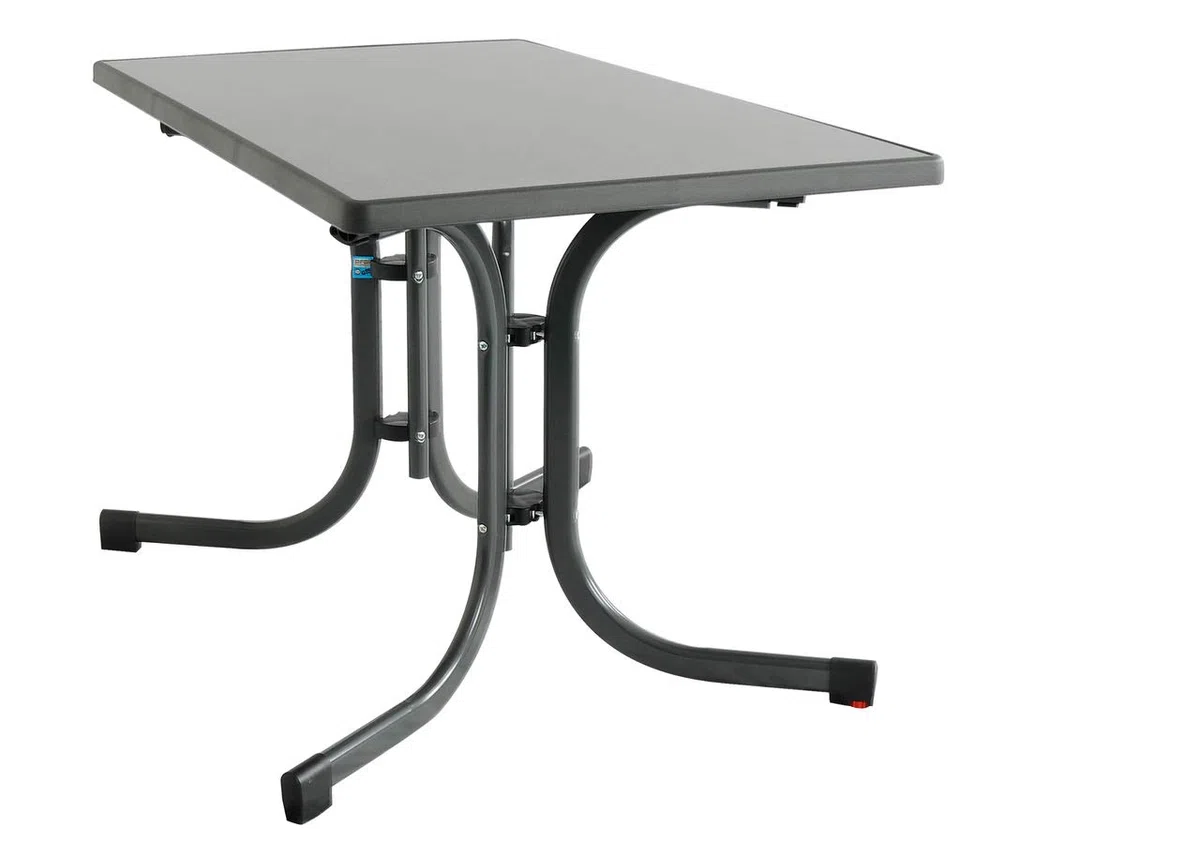 MFG Boulevard-Klapptisch 110x70 cm | Gartentisch | Wetterfest | Platzsparend klappbar | mit Niveauausgleich | anthrazit/Schiefer
