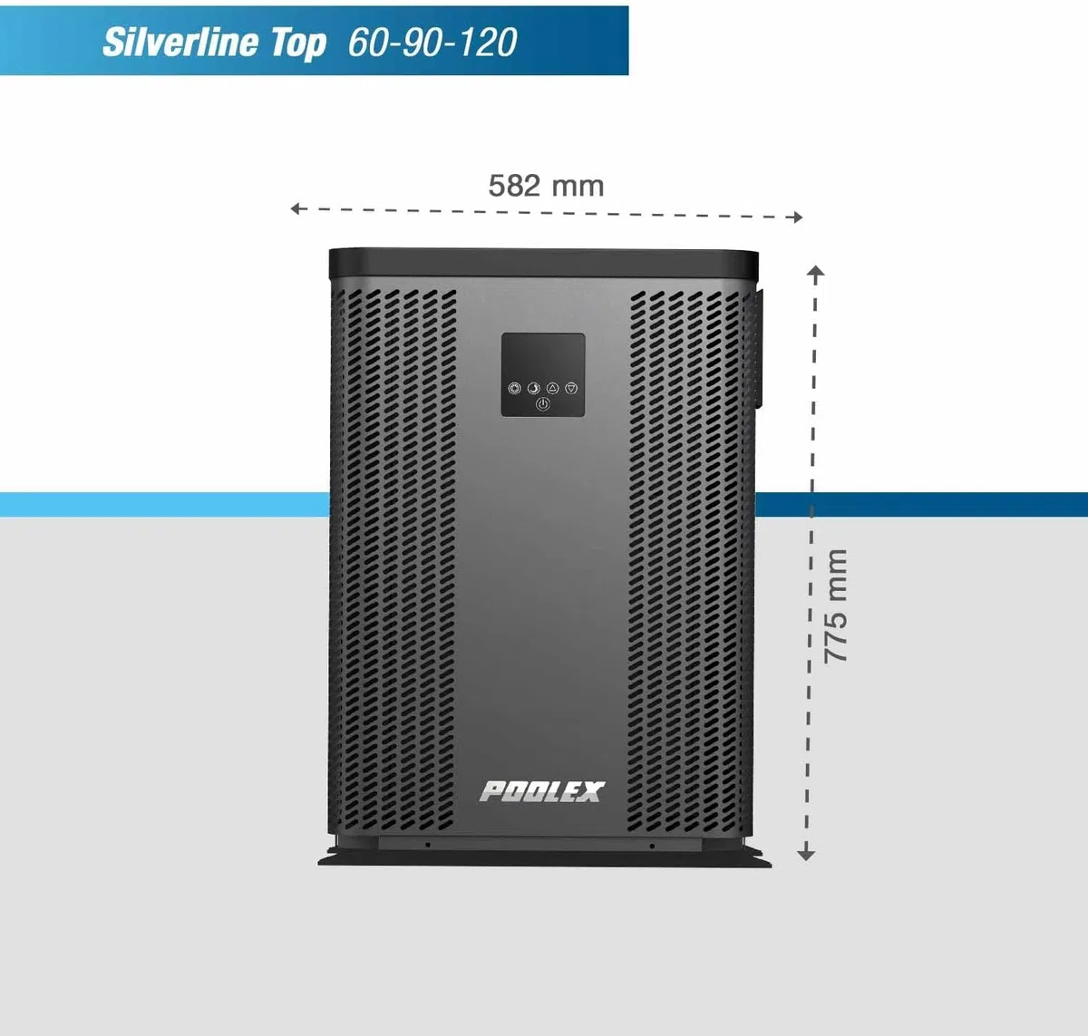poolomio Full Inverter Wärmepumpe Pool 9 kW Silverline Top 90 | WiFi Pool Heizung für Pools 40–50 m³ | Energieeffizienter & leiser Poolheizer mit Titan Wärmetauscher | COP bis 11,11