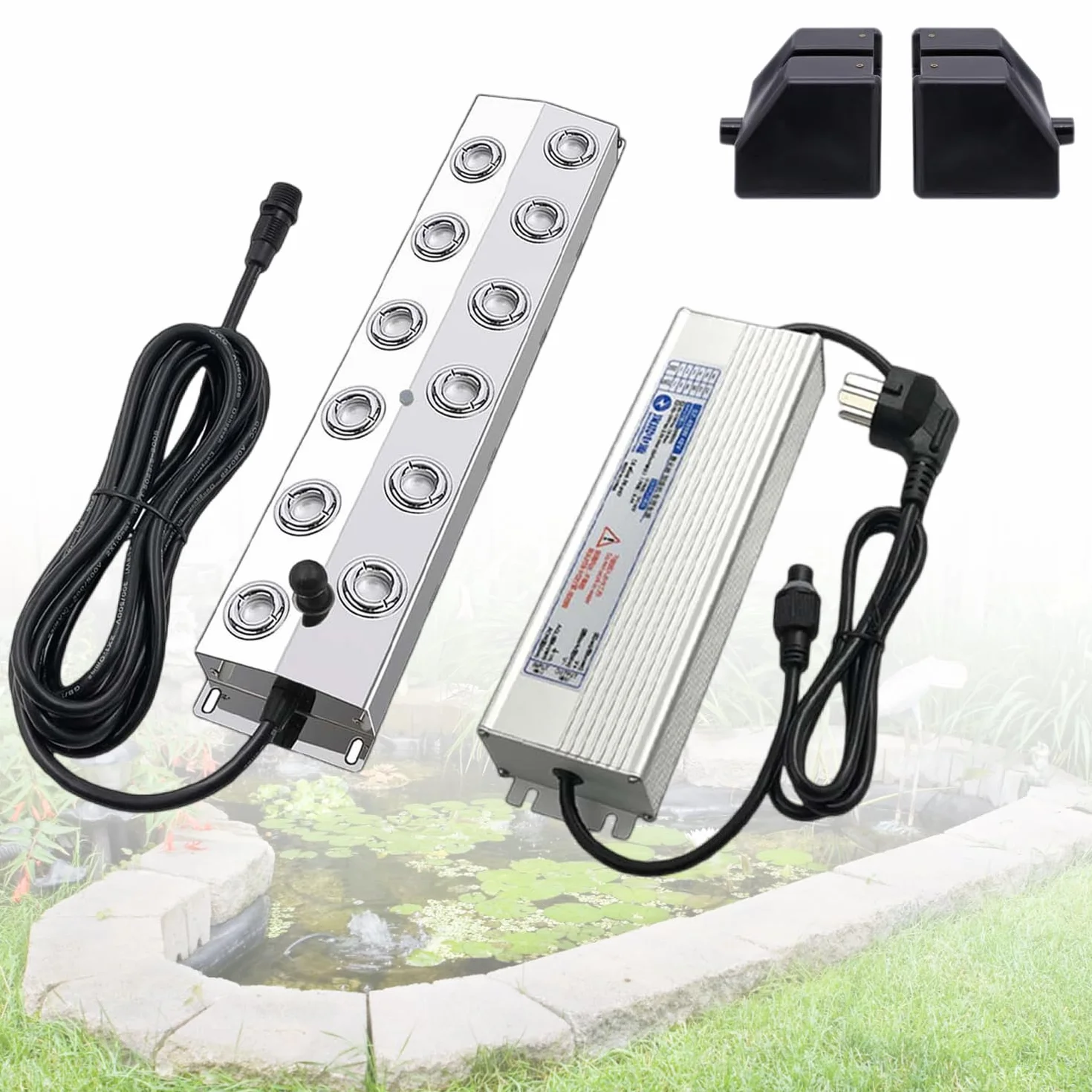 Nebelmacher 12-Kopf Ultraschall Nebelhersteller 9L/H 400W Edelstahl 304 für Teiche Gärten