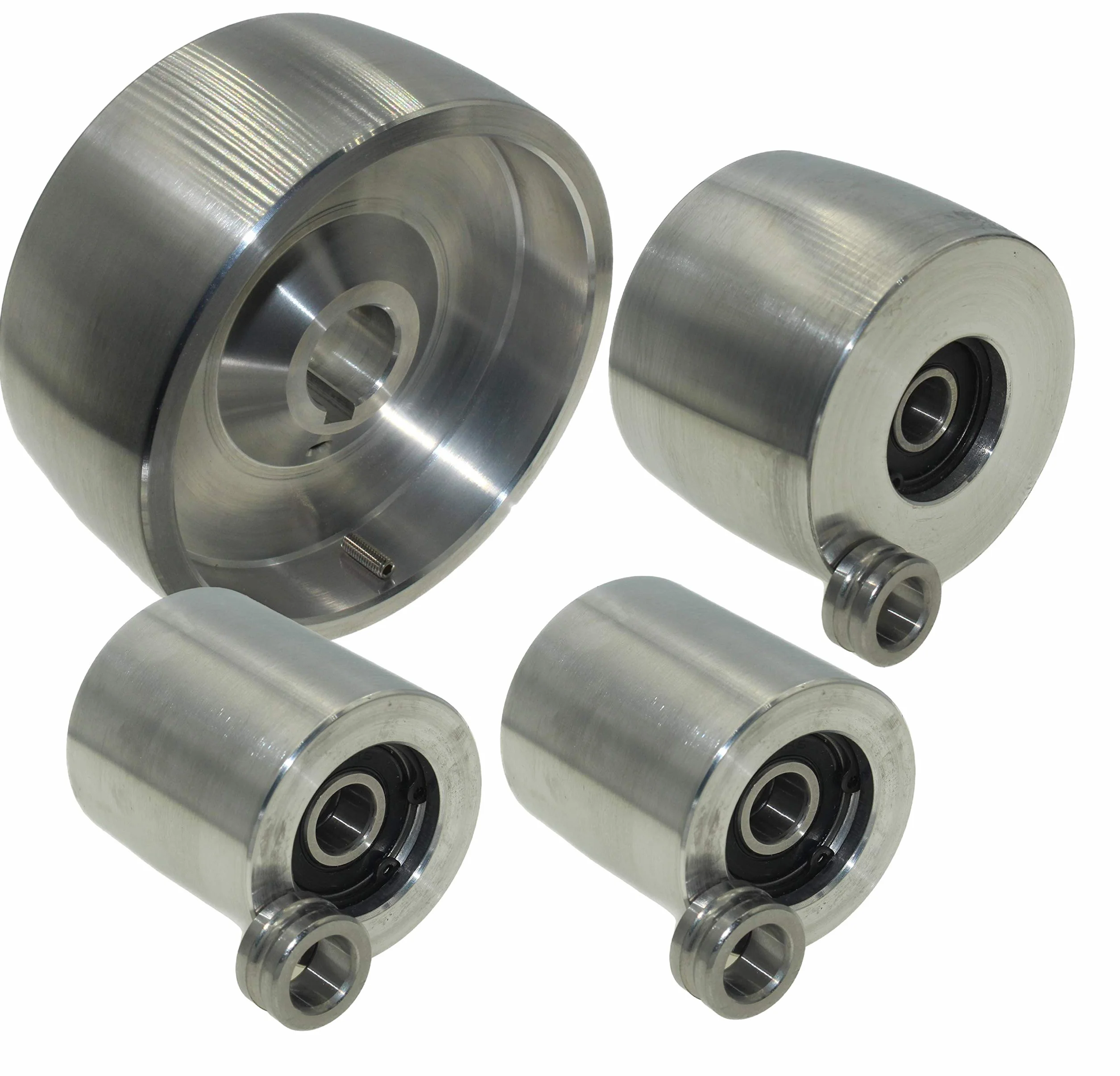 (AL5-24) CNC gefrästes Riemenschleifer Set für Messerschleifer 130 mm Antrieb-24 mm Schaft 75 mm Spur 50 mm Idler