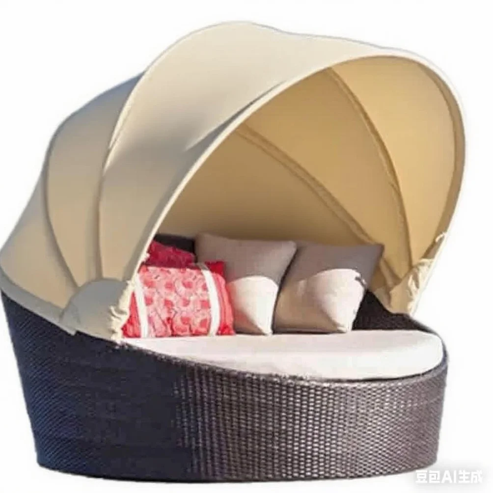 Rundes Ersatzdach Für Sonneninsel, Sonneninsel Outdoors Wetterfest,abdeckung Gartenmöbel, Obere Abdeckung, Kompatibel Mit Rundem Tagesbett-Beige