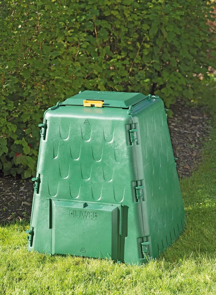 Juwel Thermokomposter AEROQUICK 290 (Nutzinhalt 290 l, für Garten- / Küchenabfälle, Komposter aus UV-stabilen Recyclingkunststoff, konische Form, mit 2 Entnahmeklappen, Deckel mit Windsicherung) 20872