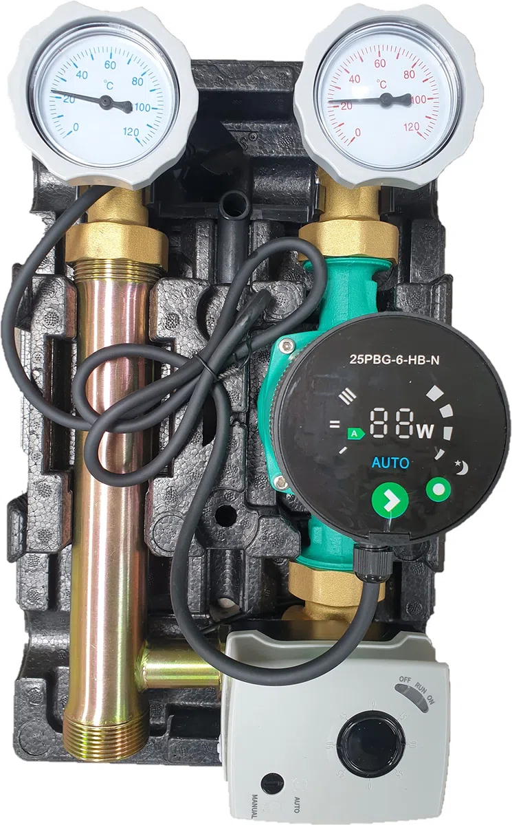 Pumpengruppe mit Mischer, Mischermotor und Hocheffizienzpumpe 25/6