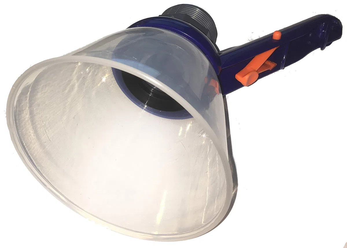Mulmsauger Saugglocke Schlammsauger Teichreiniger transparent für Teleskopstange
