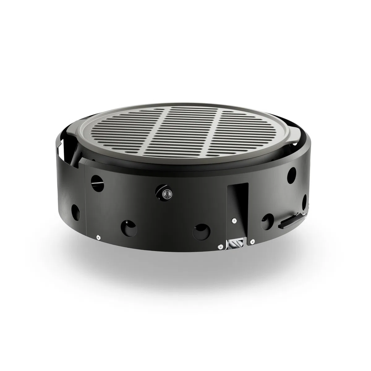 Petromax Atago Black Edition – 4-in-1 Mobiler Grill, Feuerschale, Ofen & Herd | In 2 Sek. einsatzbereit | Inkl. emailliertem Gussgrillrost | Klappbar & Ultramobil | Mattschwarz