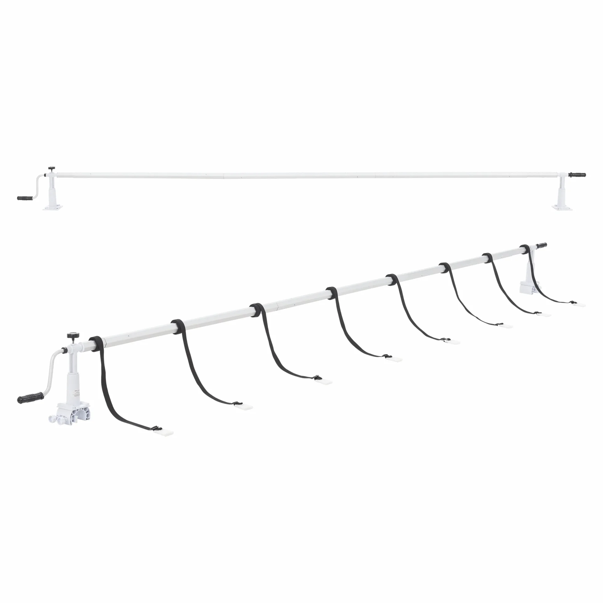 [en.casa] Pool Aufrollvorrichtung Oliveti 147-555 cm verstellbar Aufrollsystem mit Schiebern Aufroller für Solarplanen Poolplanen Aluminium