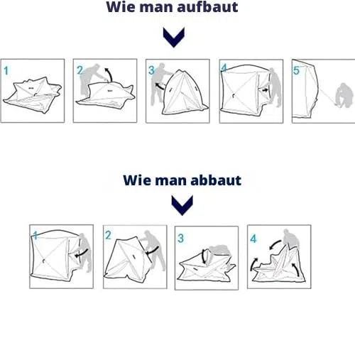 Outdoor Saunazelt für 4 Personen, isoliertes Angelzelt, stabiles Allwetter-Design, Panoramablick, einfacher Aufbau für Camping und Schneefischen