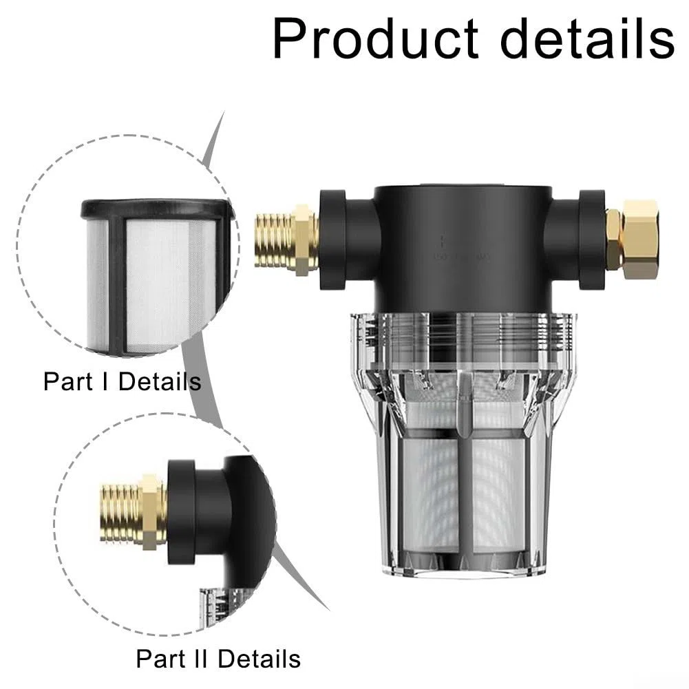 HpLive Gartenschlauch Filter mit 80 Mesh Edelstahlsieb DN15 1/2 Zoll Anschluss Hochdruckreiniger Wasserfilter für Gartenbewässerung