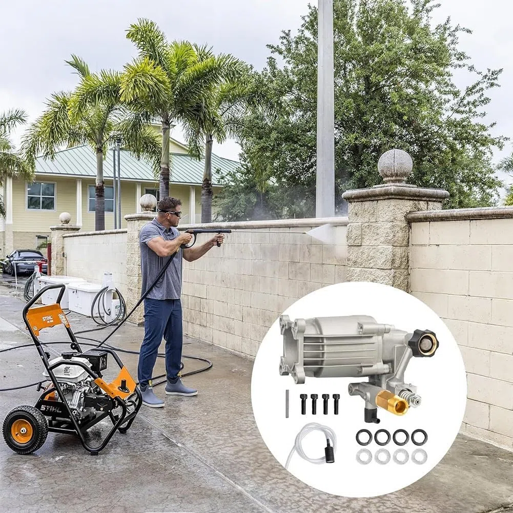 Horizontal Druck Waschpumpe 3/4" Welle 3400 PSI 2,5 GPM Ersatzpumpe Für Craftsman Für Honda Für Hochdruckreiniger Mit Doppeldichtungssystem Und Thermoschutz Für Haus Auto Zaun Reinigung