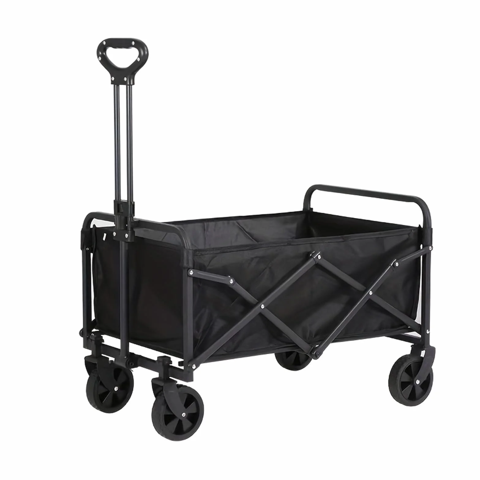 Festivalwagen auf Rädern: Faltbarer Bollerwagen – 151L Kapazität für Outdoor-Use – Beach Cart mit verstellbarem Griff – Camping- und Einkaufswagen (Schwarz)