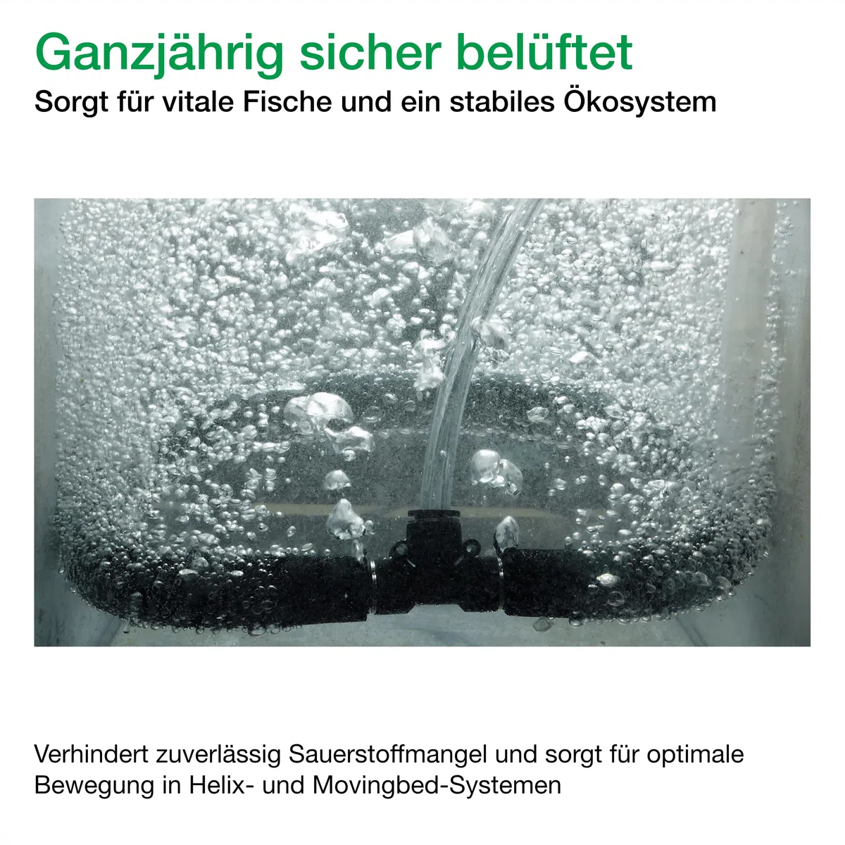 Wagner Green Japan Belüfterring (Ø 80 cm) Koi Teich Belüftung Sauerstoff, japanischer Ausströmer für den Koiteich Aber auch zur Sauerstoffanreicherung im Gartenteich