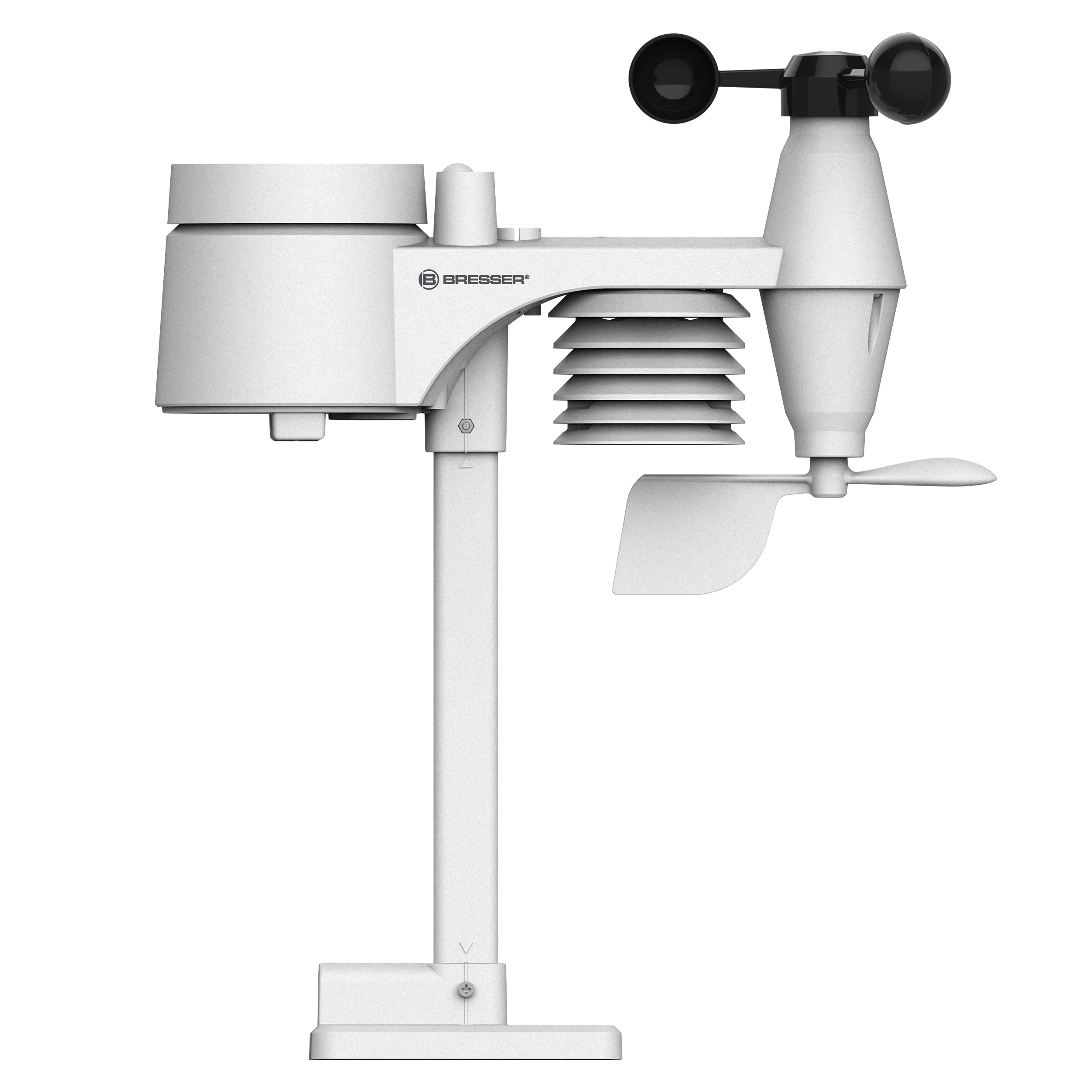 Bresser WLAN Comfort Wetterstation mit 7-in-1 Profi-Sensor und modernem Farbdisplay, Schwarz