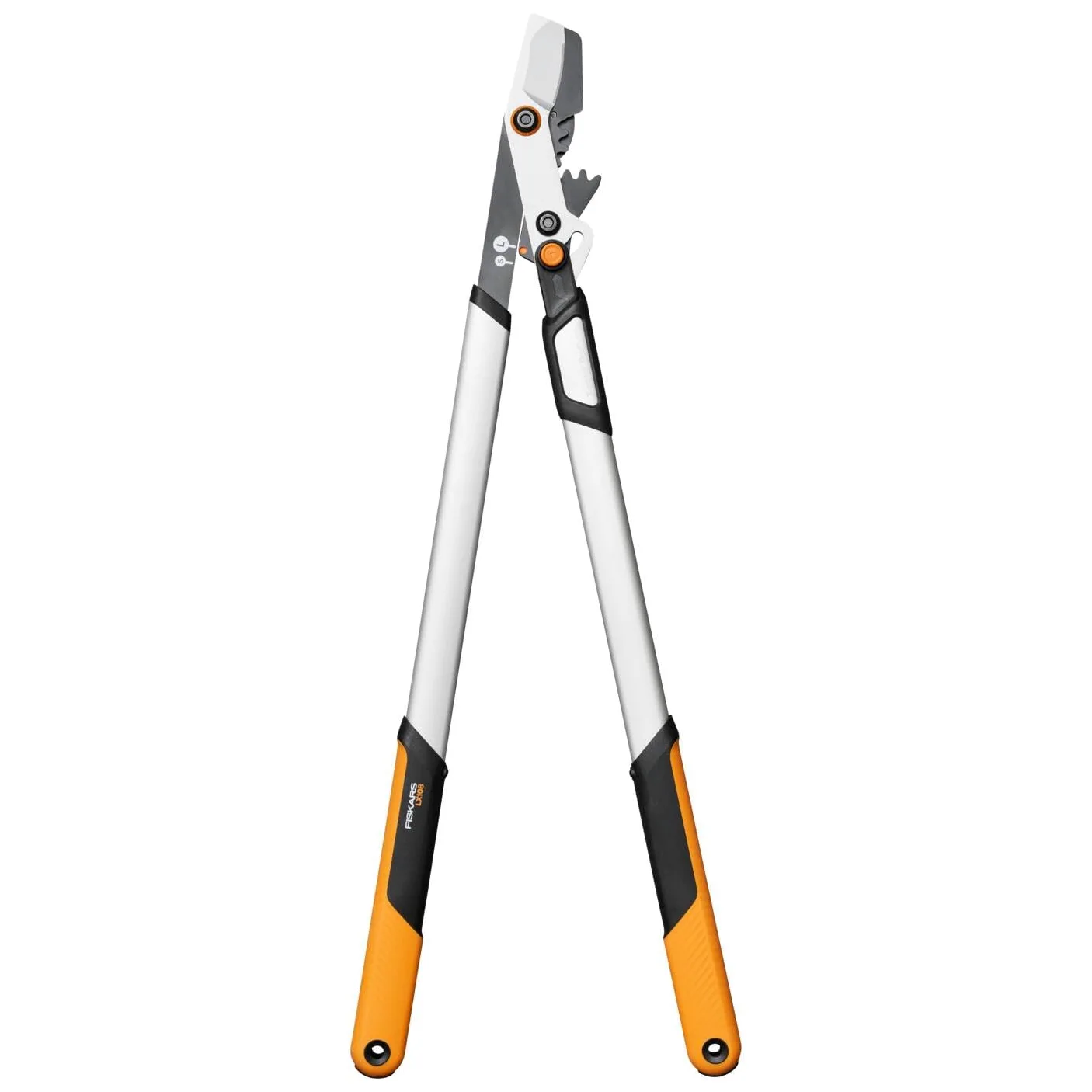 Fiskars X-series DualAction Astschere Bypass LX108, 2-in-1-Modus für schnelle oder kraftvolle Schnitte, Antihaftbeschichtete Stahlklingen/Leichte Aluminiumarme mit SoftGrip, Schwarz/Orange, 1080133
