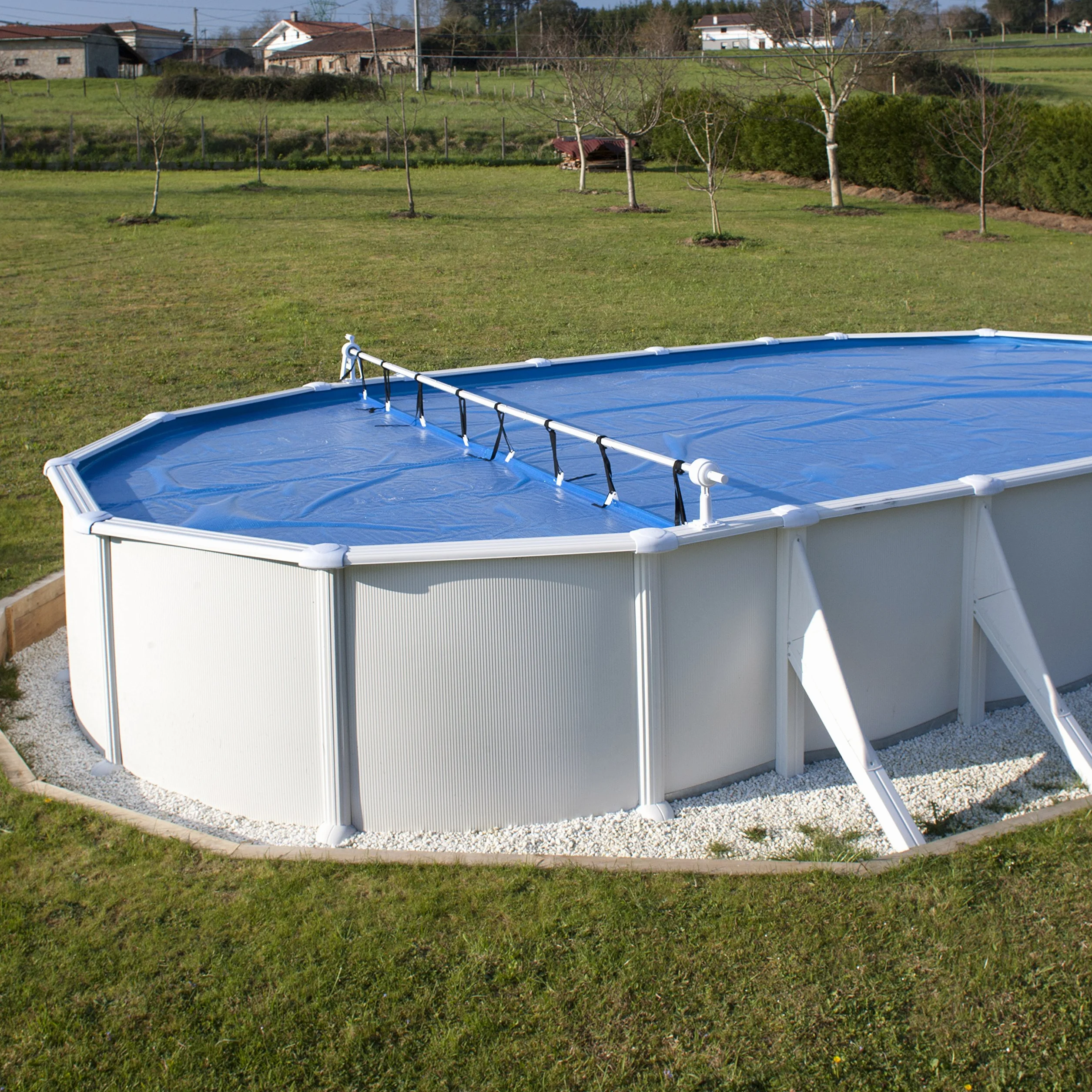 Gre 40135 - Teleskopischer Aufroller für aufgestellte Pools, maximale Breite 6 m, Aluminium