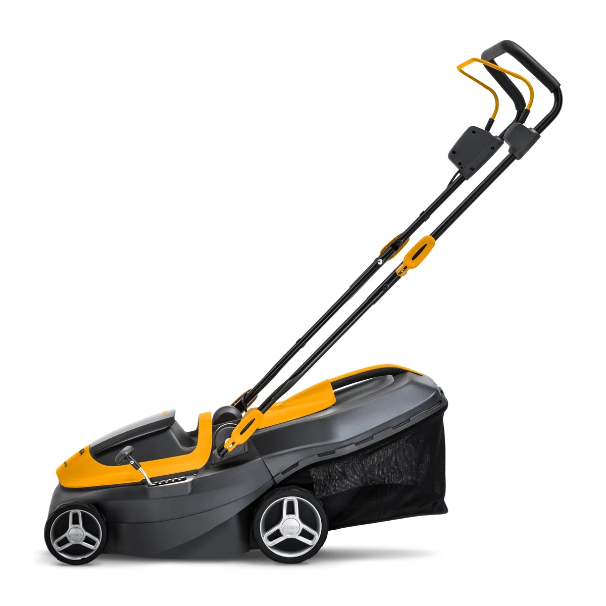Stiga Akku Rasenmäher SLM 136e Kit, 34cm Schnitt mit 20V (2X 2Ah) Akku und Ladegerät, 35L Korb, Yellow/Grey/Black